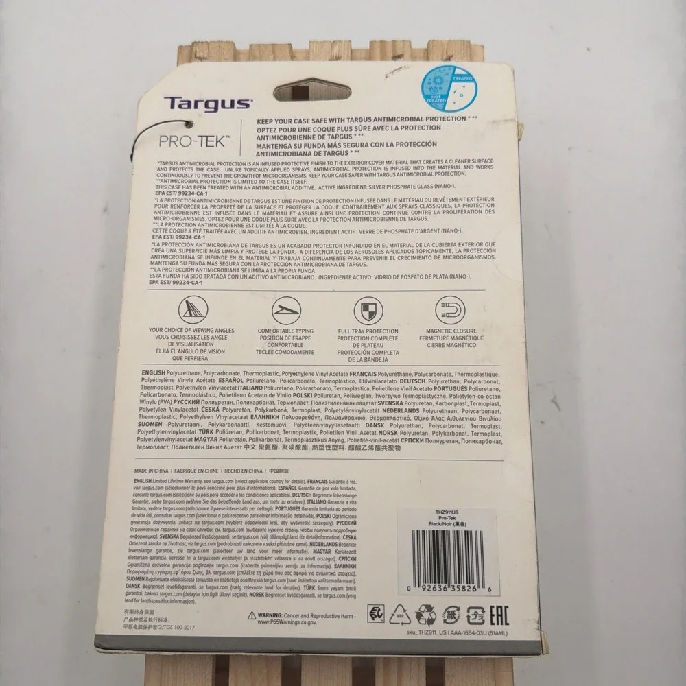 Targus Case Pro-Tek Antimicrobial Drop Protection Black iPad mini 6 NWT